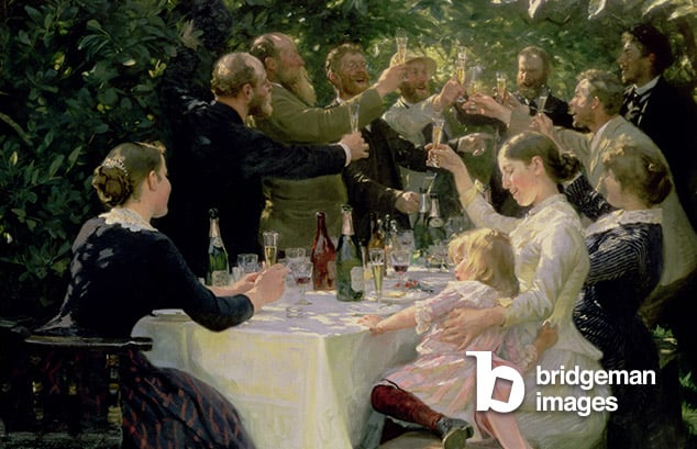 Hip Hip Hurrah! Artists Party at Skagen, 1888 (oil on canvas), Peder Severin Kroyer (1851-1909)  Goteborgs Konstmuseum, Sweden  Bridgeman Images