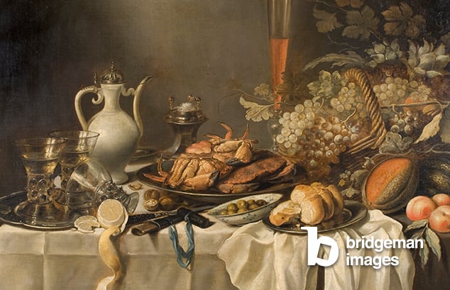 Still Life, 1652 (oil on canvas), Pieter Claesz, (1597-1660)  The McManus, Dundee, UK  Dundee Art Galleries and Museums  Bridgeman Images