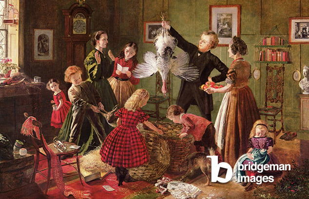 The Christmas Hamper (oil on canvas), Robert Braithwaite Martineau (1826-69)  Private Collection  Bridgeman Images