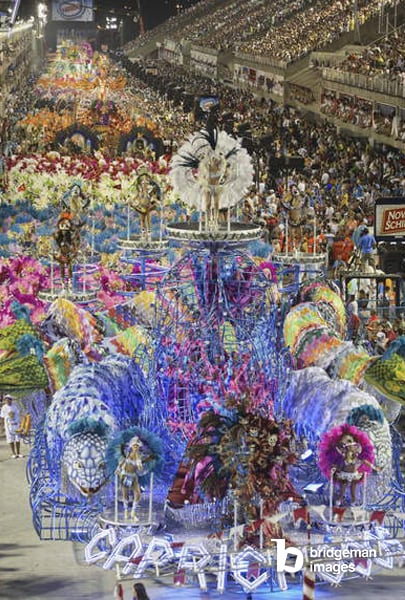 Brazil, Rio de Janeiro, procession headed by colourful festival float / Dorling Kindersley/UIG / Bridgeman Images
