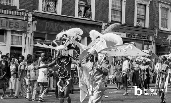 Notting Hill Carnival, 1982 (b/w photo) © Paul Polydorou / Bridgeman Images