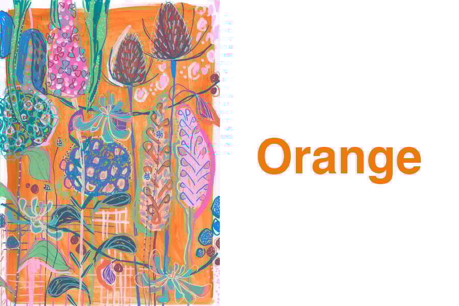 Fall Colors - Orange Hydrangeas, 2019 (gouache on paper) © Lucy Innes Williams  Bridgeman Images