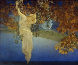 Reveries, 1913 (oil on canvas) Maxfield Frederick Parrish (1870-1966)  Private Collection / Photo © Christies Images  Bridgeman Images