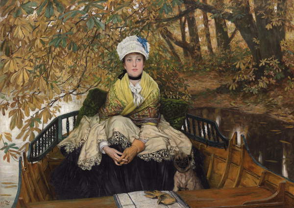 Waiting (oil on canvas) , Tissot, James Jacques Joseph (1836-1902)  Private Collection  Photo © Christies Images  Bridgeman Images