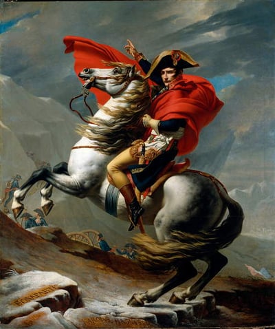 Napoleon Crossing the Alps, May 1800, 1802-03 (oil on canvas), David, Jacques Louis (1748-1825) / Kunsthistorisches Museum, Vienna, Austria / Luisa Ricciarini / Bridgeman Images