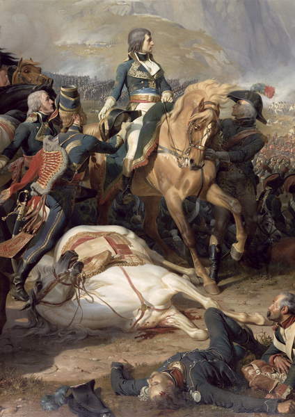 The Battle of Rivoli, 1844 (oil on canvas) (detail of 28341), Philippoteaux, Felix (c.1815-84)  Château de Versailles, France  Bridgeman Images 