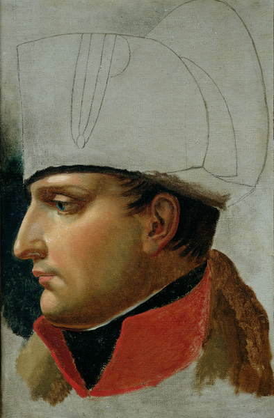 Unfinished Portrait of Napoleon I (1769-1821) formerly attributed to Jacques Louis David (1748-1825) 1808 (oil on canvas), Girodet de Roucy-Trioson, Anne Louis (1767-1824) / Musee Bonnat, Bayonne, France / Bridgeman Images