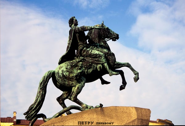 Russia. Statue of Peter the Great on horseback, St Petersburg / Photo © Stephen Coyne / Bridgeman Images