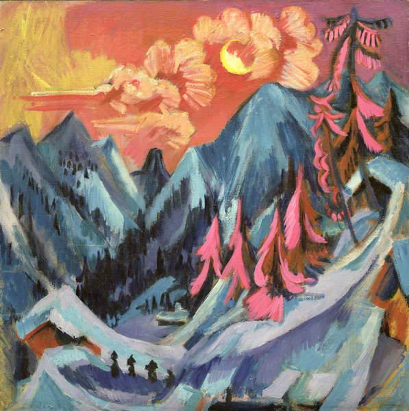 114686 Credit- Winter Landscape in Moonlight, 1919 (oil on canvas), Kirchner, Ernst Ludwig (1880-1938)  Detroit Institute of Arts, USA  Gift of Curt Valentin  Bridgeman Images 