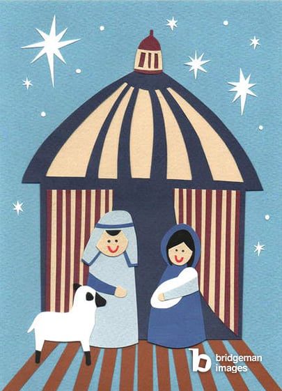 Nativity, 2014, (cut paper), Barber, Isobel  Private Collection  © Isobel Barber  Bridgeman Images 1219371
