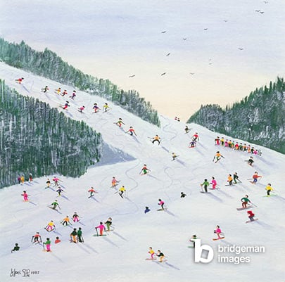 Ski-vening, 1995 (wc), Judy Joel  Private Collection  © Judy Joel  Bridgeman Images