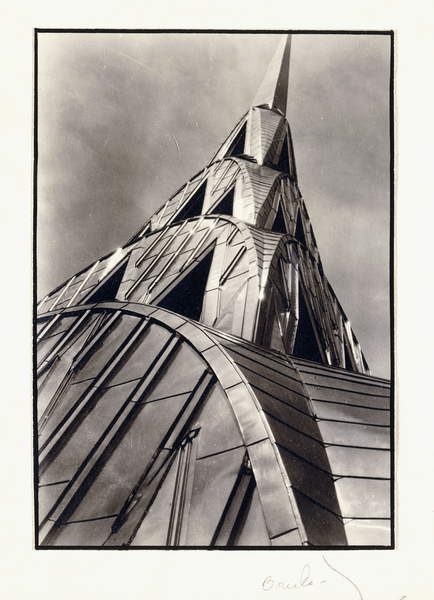 Chrysler Building Spire, 1930 (gelatin silver print, on folded announcement card), Bourke-White, Margaret (1904-71)  Private Collection  Photo © Christies Images  Bridgeman Images 