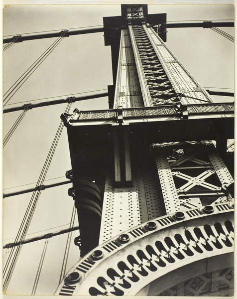 Manhattan Bridge Looking Up, 1936 (gelatin silver print), Abbott, Berenice (1898-1991) © Art Institute of Chicago  Works Progress Administration Allocation  Bridgeman Images