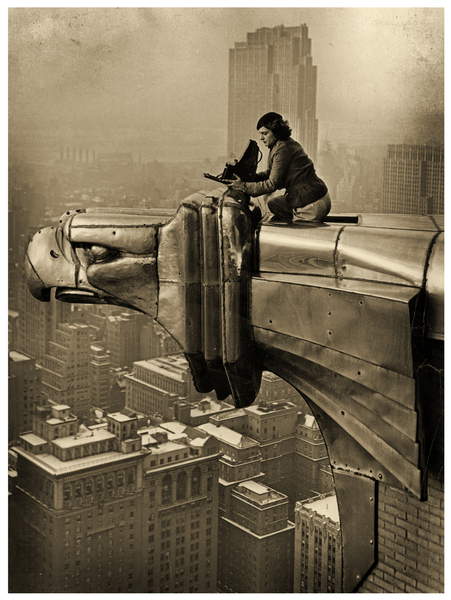 Margaret Bourke-White atop the Chrysler Building,New York,c.1932 (photo), Graubner, Oscar (1897-1977)  Private Collection  Prismatic Pictures  Bridgeman Images