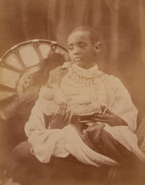 Prince Dejatch Alamayou of Abyssinia, c.1868 (bw photo), Cameron, Julia Margaret (1815-79)  Victoria & Albert Museum, London, UK  The Stapleton Collection  Bridgeman Images