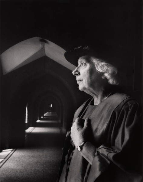 Professor Muriel Bradbrook, 1976 (bw photo), Magnus, Mayotte (b.1934)  Private Collection  © Magnus-Lewinska Mayotte  Bridgeman Images 