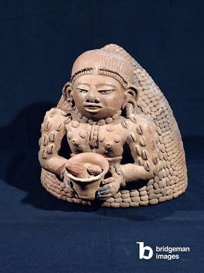 Anthropomorphic vase, from Peten, Guatemala (earthenware), Mayan  Museo Nacional de Arqueologia y Etnologia, Guatemala City /  Bridgeman Images