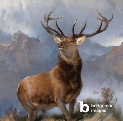 The Monarch of the Glen, c.1851 (oil on canvas), Edwin Landseer (1802-73) / National Galleries of Scotland, Edinburgh / © National Galleries of Scotland / Purchased by the National Galleries of Scotland as a part gift from Diageo Scotland Ltd, with contributions from the Heritage Lottery Fund, Dunard Fund, the Art Fund, the William Jacob Bequest, the Turtleton Trust and through public appeal 2017 / Bridgeman Images