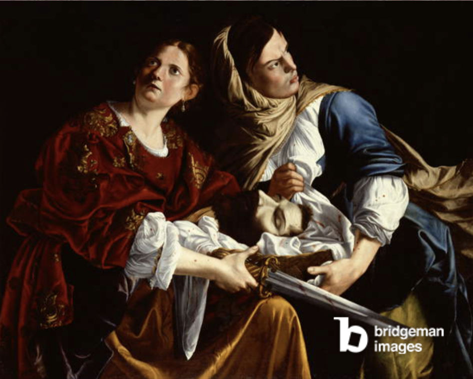 Judith and her Maidservant with the Head of Holofernes (oil on canvas), Artemisia Gentileschi / Private Collection / Bridgeman Images