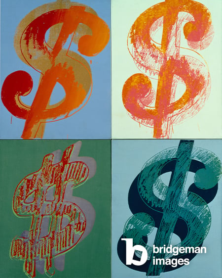 'Four Dollar Signs' by Andy Warhol