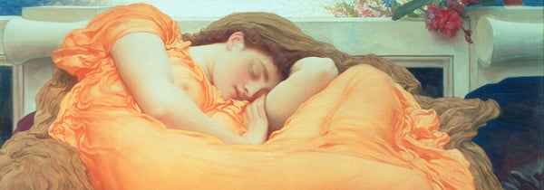 Flaming June, c.1895 (oil on canvas) by Frederic Leighton, Museo de Arte de Ponce, Puerto Rico; © The Maas Gallery, London