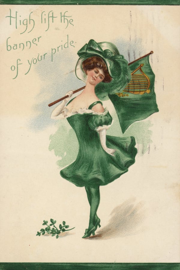 Irish Girl, All In Green, English School (20th century) / Private Collection / © Look and Learn 