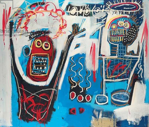 Palm Springs Jump, 1982 (acrylic, oilstick and gold paint on canvas)