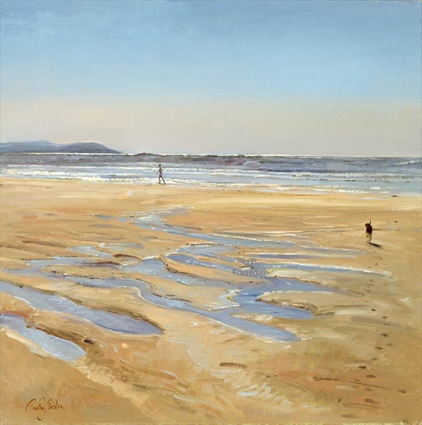 Beach Strollers (oil on canvas) by Timothy Easton, Private Collection