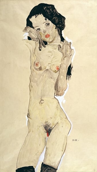 MG38417 Nude, 1910 by Schiele, Egon (1890-1918); Graphische Sammlung Albertina, Vienna, Austria; Austrian, out of copyright