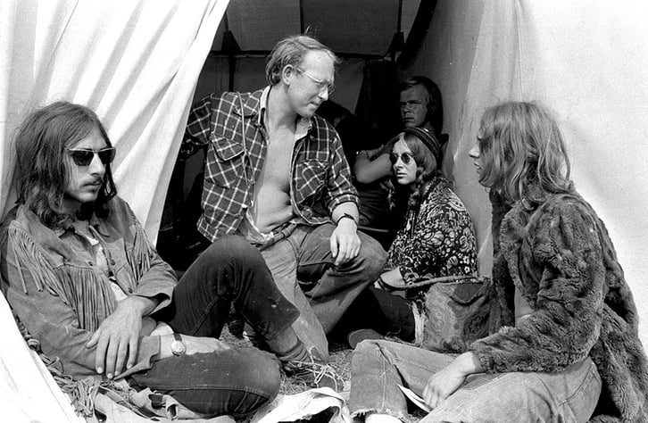 Medical tent at the Isle of Wight Pop Festival, 30th August 1970; Isle of Wight, UK; © Mirrorpix / Bridgeman Images