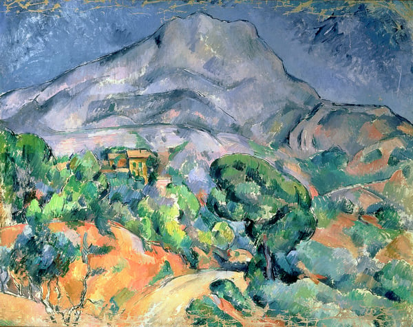 BAL49324 Mont Sainte-Victoire, 1900 (oil on canvas) by Cezanne, Paul (1839-1906); 78x99 cm; State Hermitage Museum, St. Petersburg, Russia; French, out of copyright.