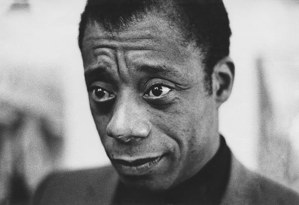James Baldwin, London, 1962 (b/w photo); (add.info.: James Arthur Baldwin (1924–1987) American novelist, essayist, playwright, poet, and social critic.); Photo © Neil Libbert; out of copyright.