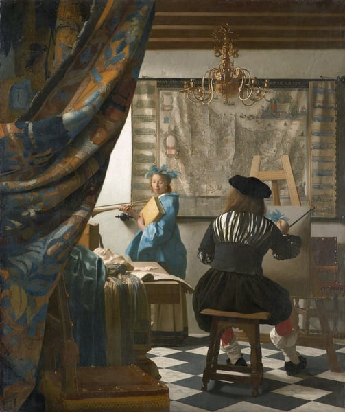 The Artist's Studio, c.1665-66 (oil on canvas) by Vermeer, Kunsthistorisches Museum, Vienna, Austria
