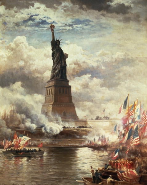 The Unveiling of the Statue of Liberty, Enlightening the World, 1886 (oil on canvas), Edward Moran (1829-1901) / Museum of the City of New York, USA