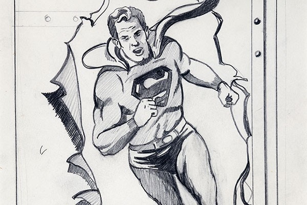Superman, 1961 (graphite on paper), Ramos, Mel (b.1935) / Private Collection / Photo © Christie's Images 