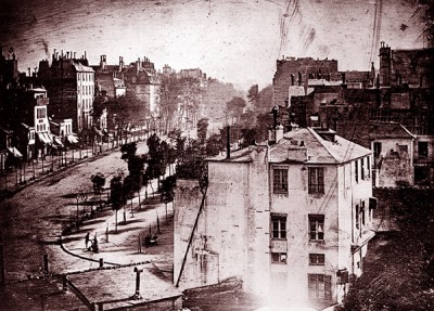 Boulevard du Temple, Paris, 3rd arrondissement, 1838 (daguerreotype ), Louis Daguerre (1787-1851) Universal History Archive/UIG / Bridgeman Images