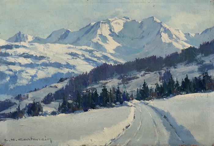 Charles-Henri Contencin (1898-1955) The Mont Blanc Massif seen from Megève, France