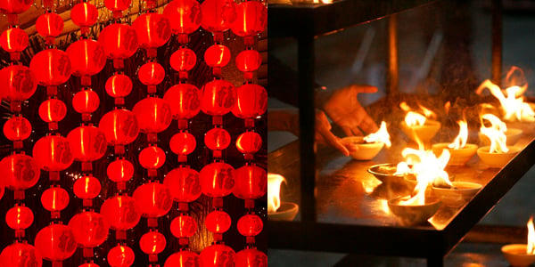 Chinese New Year lights/ Godong; Candle Lighting, Chinese New Year festivities/ Hoberman