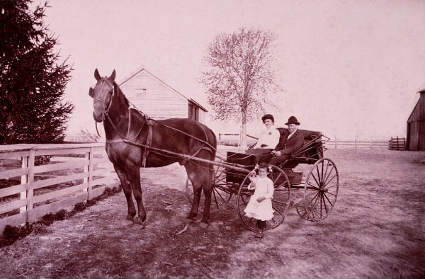 couple_and_child_with_horse_drawn_carriage_jt_vintage