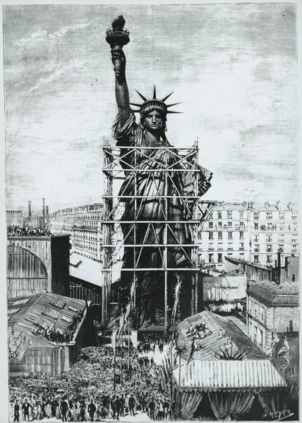 France, Paris, Giving the Statue of Liberty to United States ambassador by Henry Meyer, drawing, 1884 / De Agostini Picture Library