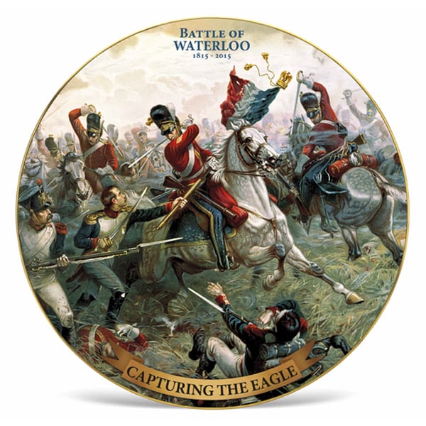 Limited edition plate from Danbury Mint  Image credit: Waterloo, presented with 'Old England's Annual', 1898 / National Army Museum, London 