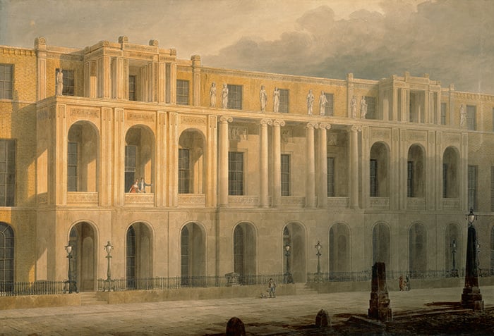Design for an extended elevation for 13-15 Lincoln's Inn Fields. 1813 (w/c on paper), Joseph Michael Gandy (1771-1843) / Courtesy of the Trustees of Sir John Soane's Museum, London