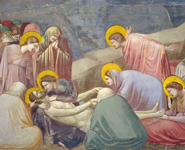 Lamentation over the Dead Christ, c.1305 (fresco) by Giotto di Bondone (c.1266-1337); Scrovegni (Arena) Chapel, Padua, Italy