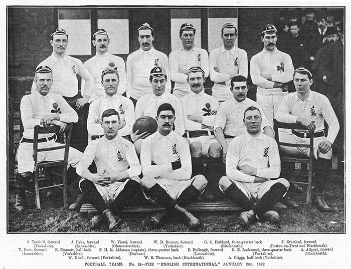 English International Football Team, 2nd January 1892 (b/w photo), English Photographer, (19th century) / The Illustrated London News Picture Library, London, UK 