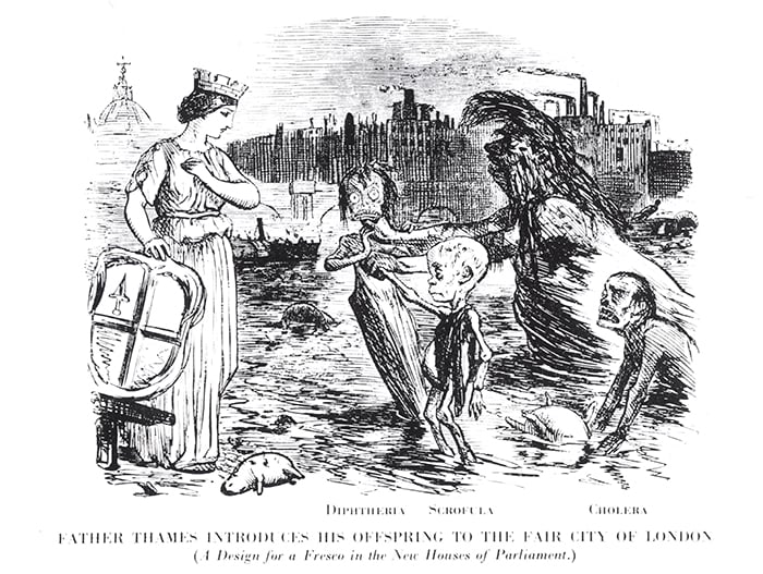 Father Thames Introduces his Offspring to the Fair City of London, a design for a fresco in the new Houses of Parliament (engraving) by English School