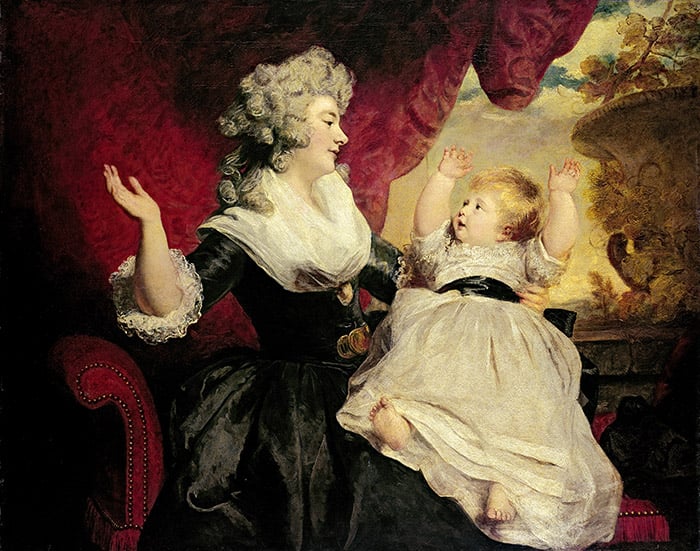 Georgiana, Duchess of Devonshire with her infant daughter Lady Georgiana Cavendish by Sir Joshua Reynolds (1723-92) Chatsworth House © Devonshire Collection