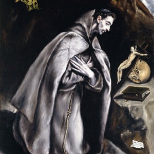 Saint Francis kneeling in Meditation / El Greco (Domenico Theotocopuli) / Photo © Christie's Images / Bridgeman Images