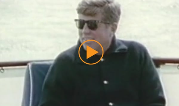 John and Jackie Kennedy on board their yacht with friends, 1963. / Bridgeman Footage