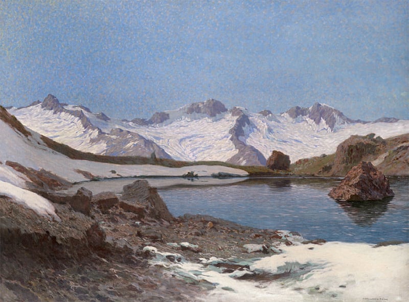 Karl Ludwig Prinz (1875-1944) The Zillertal Alps seen from Schwarzsee, Austria