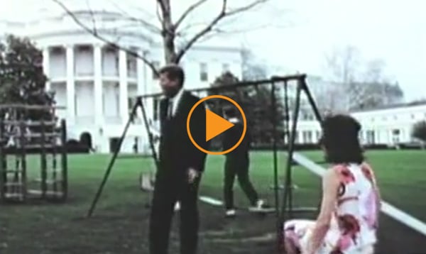 Kennedy family paddle and barbeque in the White House garden. / Bridgeman Footage